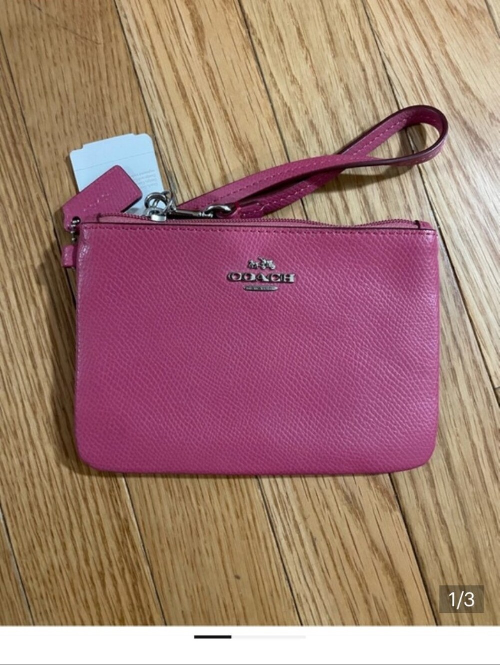 Coach Pink Leather Wristlet